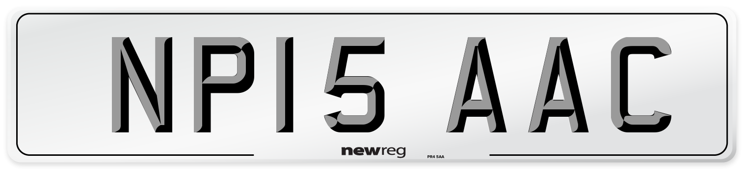 NP15 AAC Number Plate from New Reg